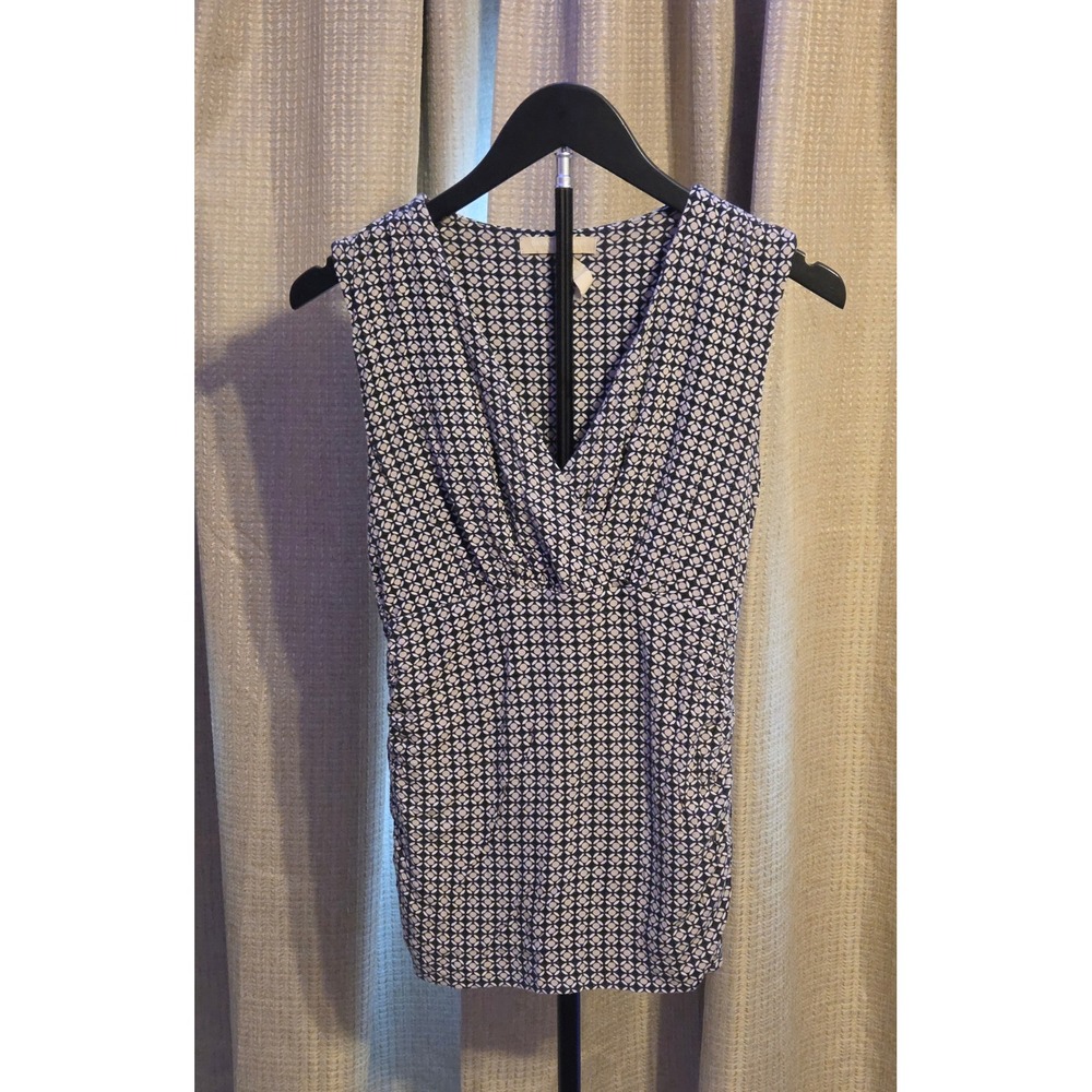 Banana Republic Geometric Pattern V-Neck Sleeveless Empire Top Womens Size XS